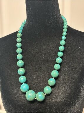 Turquoise Bead Statement Necklace - Unbranded